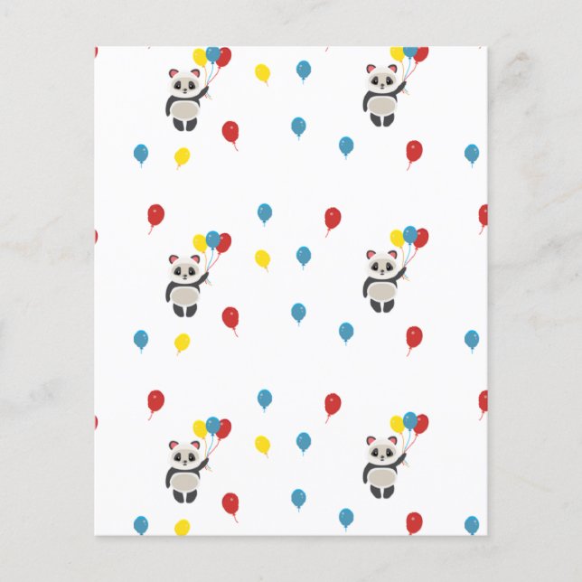 Panda beer met ballonnen wit (Voorkant)