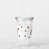 Panda beer met ballonnen wit acryl drinkbeker (Links)