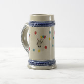 Panda beer met ballonnen wit bierpul (Voorkant links)