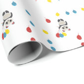 Panda beer met ballonnen wit cadeaupapier (Rol Hoek)