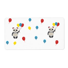 Panda beer met ballonnen wit etiket