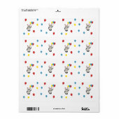 Panda beer met ballonnen wit etiket (Full Sheet)