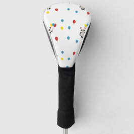 Panda beer met ballonnen wit golfheadcover