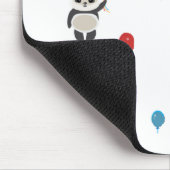 Panda beer met ballonnen wit muismat (Hoek)