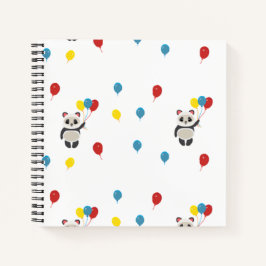 Panda beer met ballonnen wit notitieboek