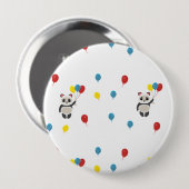 Panda beer met ballonnen wit ronde button 4,0 cm (Voorkant /achterkant)