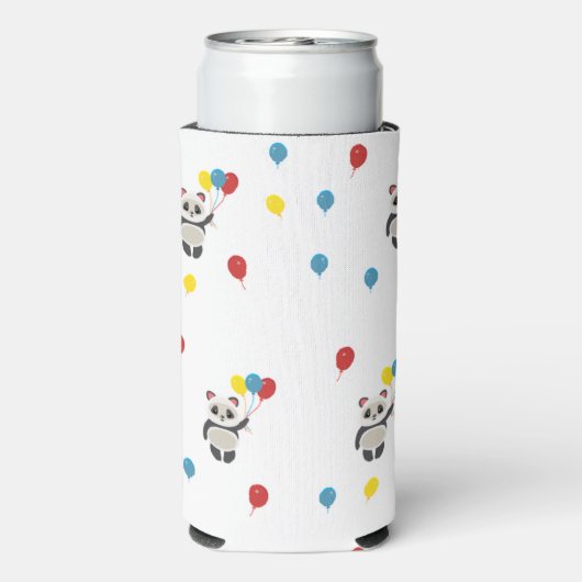 Panda beer met ballonnen wit seltzer blikjeskoeler (Seltzer Achterkant)