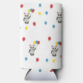 Panda beer met ballonnen wit seltzer blikjeskoeler (Voorkant)