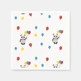 Panda beer met ballonnen wit servet