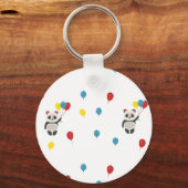 Panda beer met ballonnen wit sleutelhanger (Voorkant)