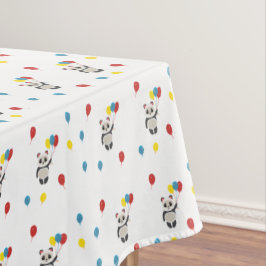 Panda beer met ballonnen wit tafelkleed