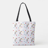 Panda beer met ballonnen wit tote bag (Achterkant)