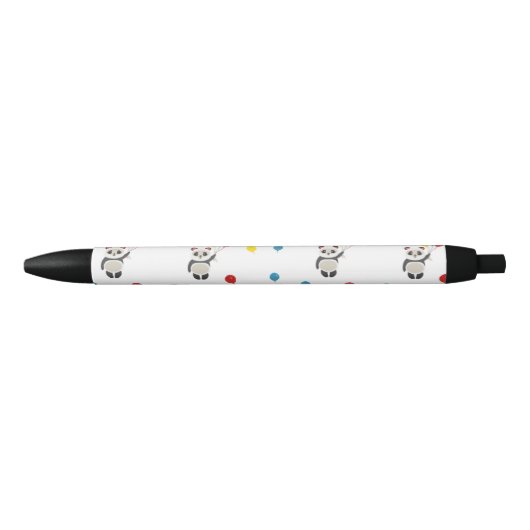 Panda beer met ballonnen wit zwarte inkt pen (Voorkant)