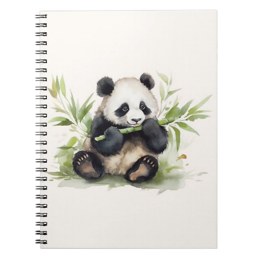 Panda Beer met bamboe Notitieboek (Voorkant)