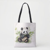 Panda Beer met bamboe Tote Bag (Voorkant)