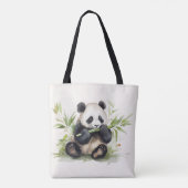 Panda Beer met bamboe Tote Bag (Achterkant)