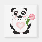 Panda-Beer met bloemen Magneet (Voorkant)