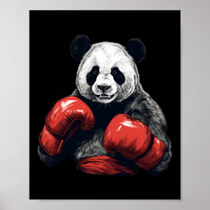 Panda Beer met bokshandschoenen - Funny Boxing Poster