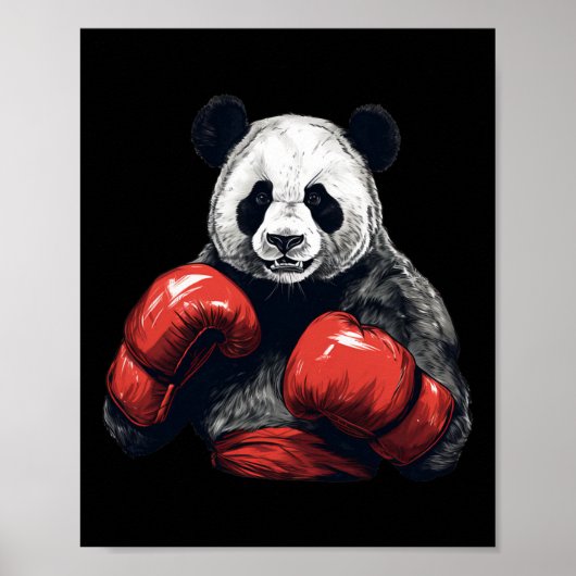 Panda Beer met bokshandschoenen - Funny Boxing Poster (Voorkant)