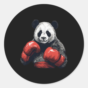 Panda Beer met bokshandschoenen - Funny Boxing Ronde Sticker