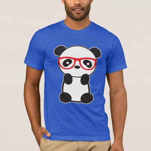 Panda-Beer met bril T-shirt (Voorkant)