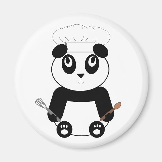 Panda Beer met chef's pet Magnet (Voorkant)
