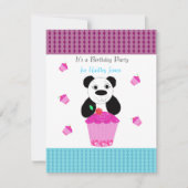 Panda Beer met Cupcakes Birthday Party Invitation Kaart (Voorkant)