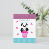 Panda Beer met Cupcakes Birthday Party Invitation Kaart (Staand voorkant)
