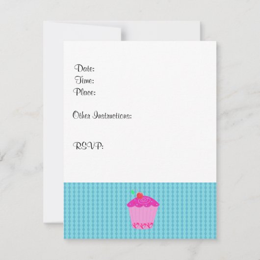 Panda Beer met Cupcakes Birthday Party Invitation Kaart (Achterkant)