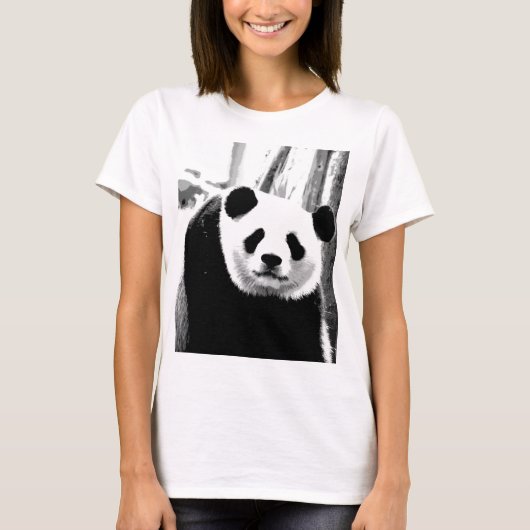 Panda-Beer met dubbelzijdig design, aangepast voor T-shirt (Voorkant)