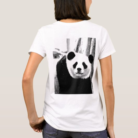 Panda-Beer met dubbelzijdig design, aangepast voor T-shirt (Achterkant)