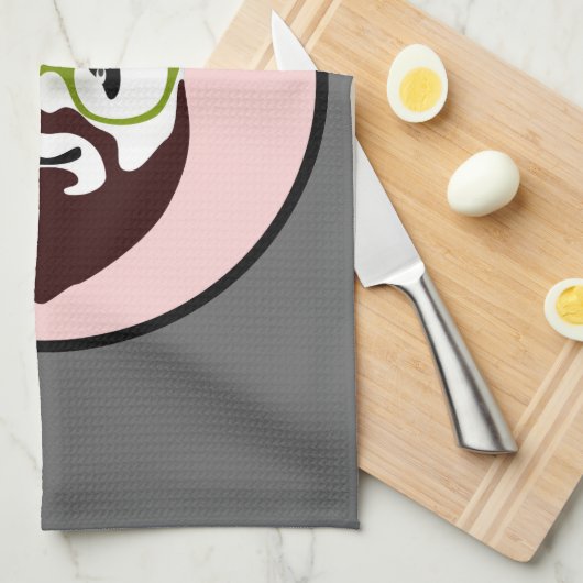 Panda Beer met een Baard Theedoek (Quarter Fold)