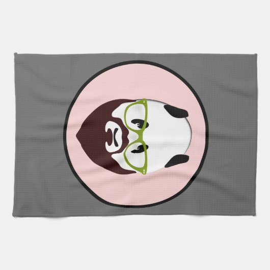 Panda Beer met een Baard Theedoek (Horizontaal)