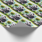 Panda Beer met haar welp Cadeaupapier (Hoek)