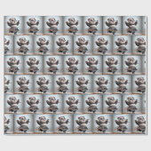 Panda Beer met Hula Hoop Cadeaupapier (Vlak)