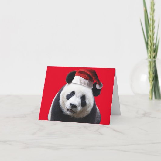 Panda Beer met kerstcadeau Pet Bedankkaart (Voorkant)