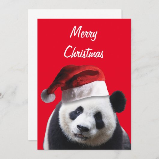 Panda Beer met kerstcadeau Pet Bedankkaart (Voorkant / Achterkant)