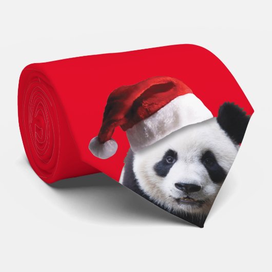 Panda Beer met kerstcadeau Pet Stropdas (Opgerold)