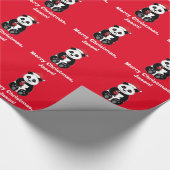 Panda-Beer met  kerstmis in Bamboe Cadeaupapier (Hoek)