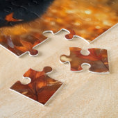 Panda Beer met rode ballon in het najaar Legpuzzel (Zijkant)