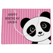 Panda-Beer met roze strips van afgelopen dag Groot Cadeauzakje (Voorkant)