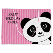 Panda-Beer met roze strips van afgelopen dag Groot Cadeauzakje (Achterkant)
