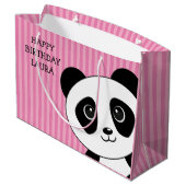 Panda-Beer met roze strips van afgelopen dag Groot Cadeauzakje (Achterkant Gekanteld)
