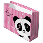 Panda-Beer met roze strips van afgelopen dag Groot Cadeauzakje (Voorkant Gekanteld)