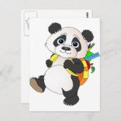 Panda-Beer met rugzak Briefkaart (Voorkant / Achterkant)