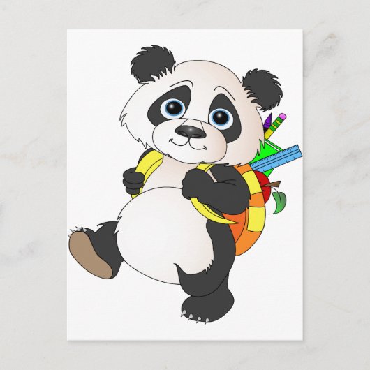 Panda-Beer met rugzak Briefkaart (Voorkant)