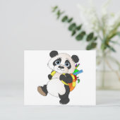 Panda-Beer met rugzak Briefkaart (Staand voorkant)