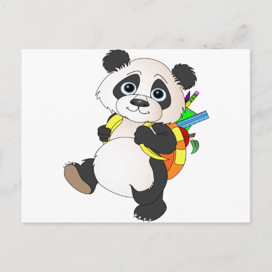 Panda-Beer met rugzak Briefkaart (Voorkant)