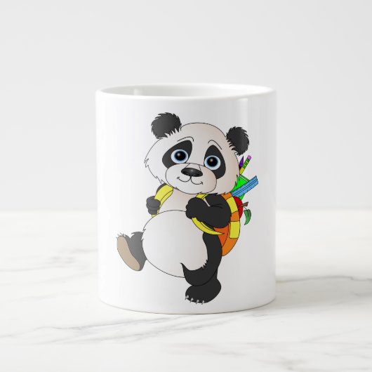 Panda-Beer met rugzak Grote Koffiekop (Voorkant)