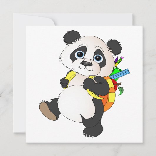 Panda-Beer met rugzak Kaart (Voorkant)